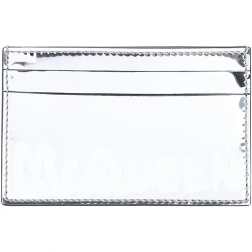 Wallets & Cardholders, male, , Size: ONE SIZE Silver Card Holder - alexander mcqueen - Modalova