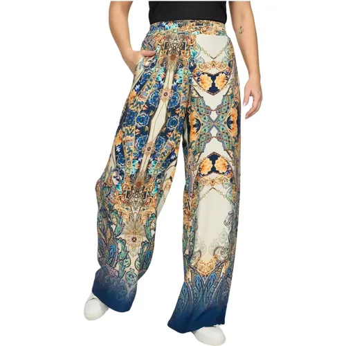 Blue Paisley Loose-Fit Pants Sivilda.Ea24 , female, Sizes: L, 2XL, S - 2-Biz - Modalova