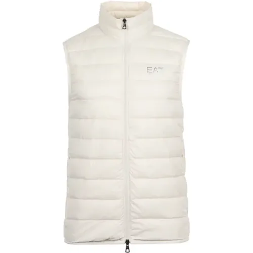 Vests, male, , Size: XL Ivory Winter Coat - Emporio Armani EA7 - Modalova