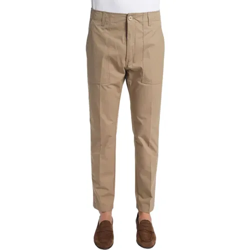 Chinos, male, , Size: W35 Slim trousers with Tasconi finishing - Department Five - Modalova