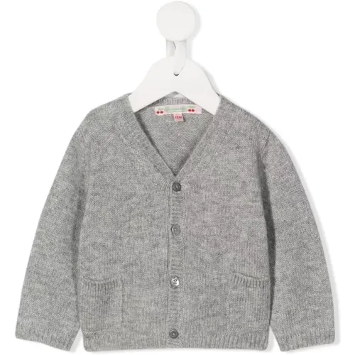 Grauer Cashmere Cardigan mit V-Ausschnitt - Bonpoint - Modalova