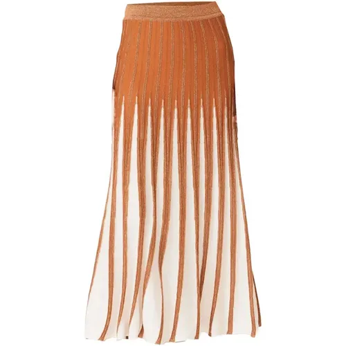 Elegant Midi Skirt Cream Color , female, Sizes: S, L, M - Jucca - Modalova