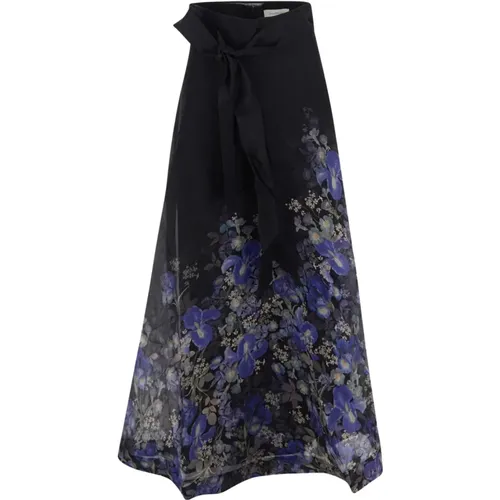 Blue and Black Lyrical Maxi Skirt , female, Sizes: ONE SIZE - Zimmermann - Modalova