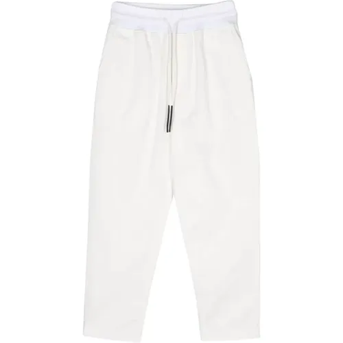 Cotton Trousers with Drawstring Waistband , male, Sizes: L, S - Ferrari - Modalova