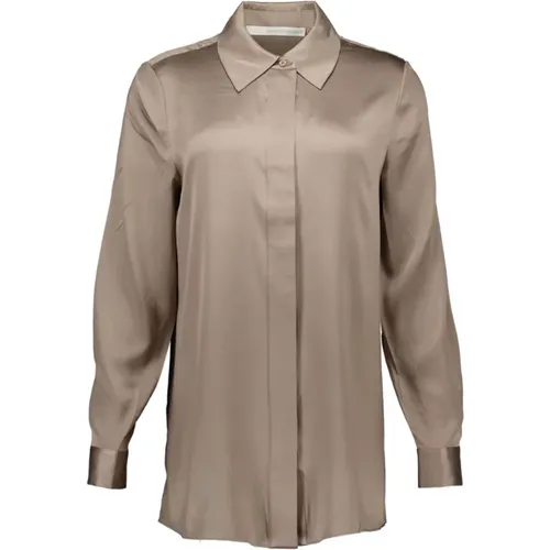 Taupe Blouses , female, Sizes: L - Herzen's Angelegenheit - Modalova