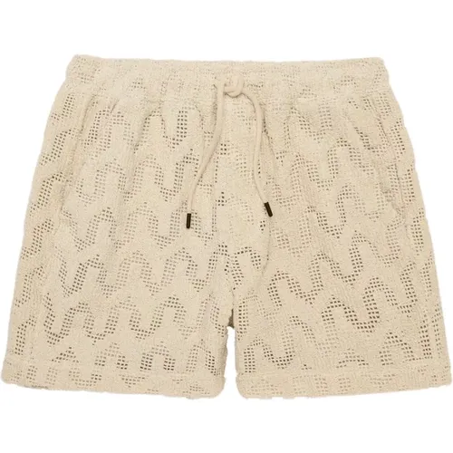 Casual Shorts, male, , Size: M Geometric Wave Crochet Shorts - OAS - Modalova