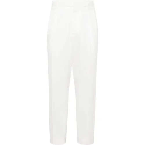 Suit Trousers, male, , Size: L Pleated Cotton Trousers - BRUNELLO CUCINELLI - Modalova
