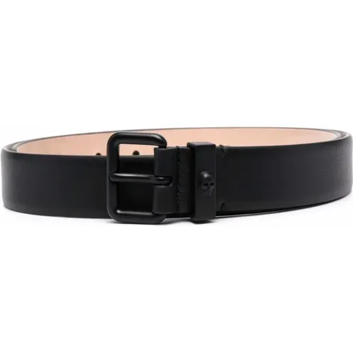 Belts, male, , Size: 105 CM Skull Metal Buckle Leather Belt - alexander mcqueen - Modalova