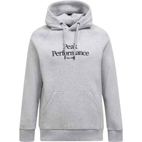 Original Hood mit Melange-Stil , Herren, Größe: S - Peak Performance - Modalova