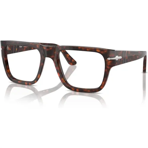 Glasses, male, , Size: 53 MM Havana Eyewear Frames - Persol - Modalova