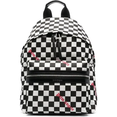 Backpacks, male, , Size: ONE SIZE Damier Check Logo Backpack - Palm Angels - Modalova