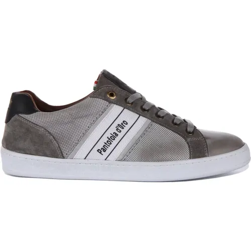 Grey Suede Leather Sneaker Men , male, Sizes: 10 UK, 9 UK, 11 UK, 7 UK, 8 UK - Pantofola D'Oro - Modalova