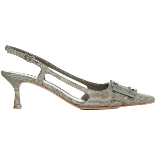 Crystal Embellished Pointed Toe Slingback Heels , female, Sizes: 4 UK - Roberto Festa - Modalova