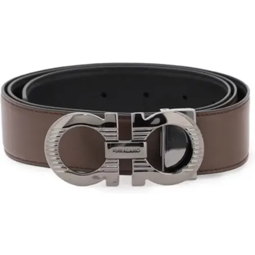 Reversible Gancini Leather Belt , male, Sizes: 105 CM, 115 CM - Salvatore Ferragamo - Modalova