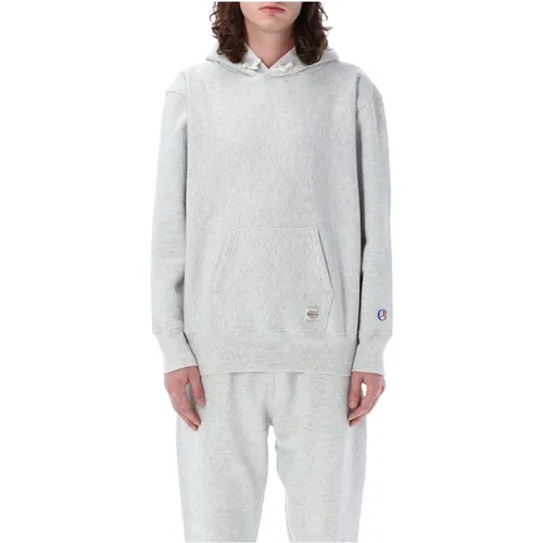Grey Mel Knitwear Hoodie , male, Sizes: L, XL, M - Champion - Modalova
