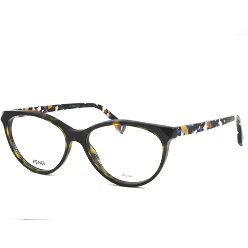 Stilvolle Brille in Dunklem Havana Multicolor , Damen, Größe: 54 MM - Fendi - Modalova