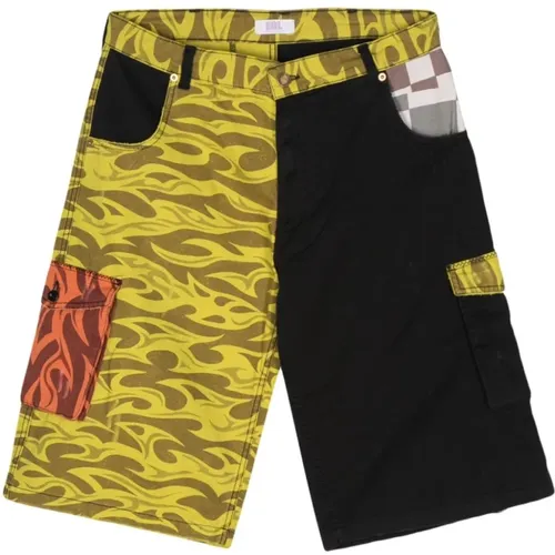 Graphic Printed Cargo Shorts , male, Sizes: M, L - ERL - Modalova