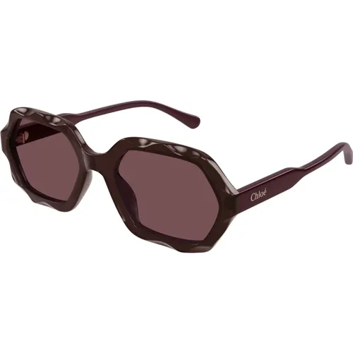 Sunglasses, female, , Size: 56 MM Violet Sunglasses - Chloé - Modalova