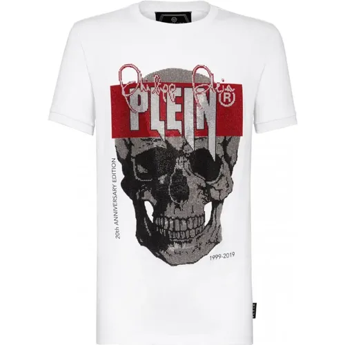 T-Shirts, male, , Size: S T-shirt Platinum Cut Round Neck - Philipp Plein - Modalova