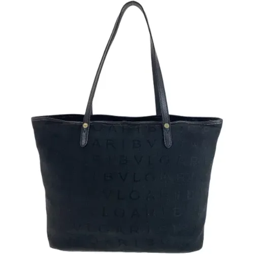 Pre-owned Tote Bags, female, , Size: ONE SIZE Pre-owned Canvas shoulder-bags - Bvlgari Vintage - Modalova