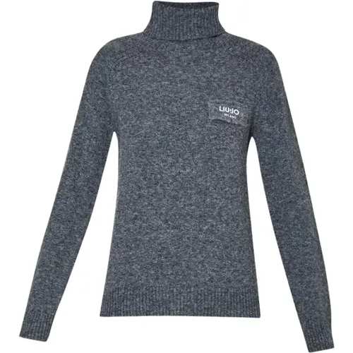 Dark Grey Melange Sweater , female, Sizes: L, XS, S, M - Liu Jo - Modalova