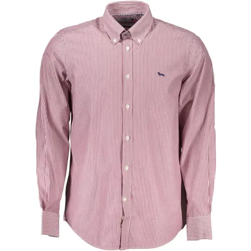 Narrow Fit Cotton Long Sleeve Shirt with French Collar and Contrast Details , male, Sizes: 2XL - Harmont & Blaine - Modalova