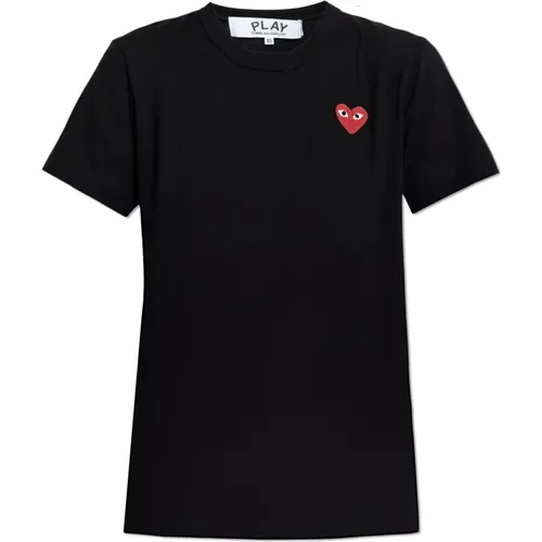 T-Shirt mit bedrucktem Logo , Damen, Größe: XS - Comme des Garçons Play - Modalova