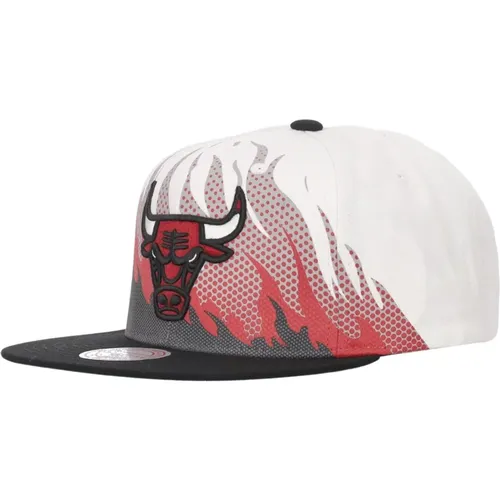 Chicago Bulls Flat Visor Cap , male, Sizes: ONE SIZE - Mitchell & Ness - Modalova