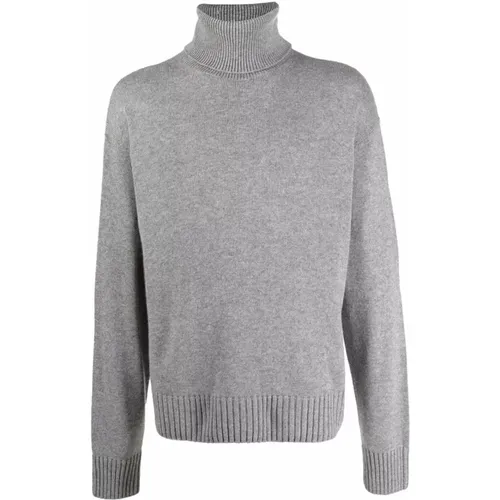 Turtlenecks, male, , Size: S Basic Knit Turtleneck Sweater - Off White - Modalova