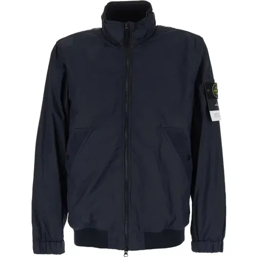 Light Jackets, male, , Size: S Stand-up Collar Zip Jacket - Stone Island - Modalova
