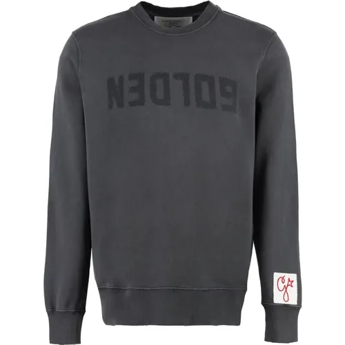Sweatshirts, male, , Size: L Cotton Crew-neck Sweatshirt - Golden Goose - Modalova