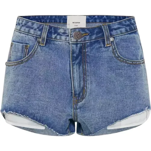 Denim Shorts Outlaws Zerrissen Blau , Damen, Größe: W30 - One Teaspoon - Modalova