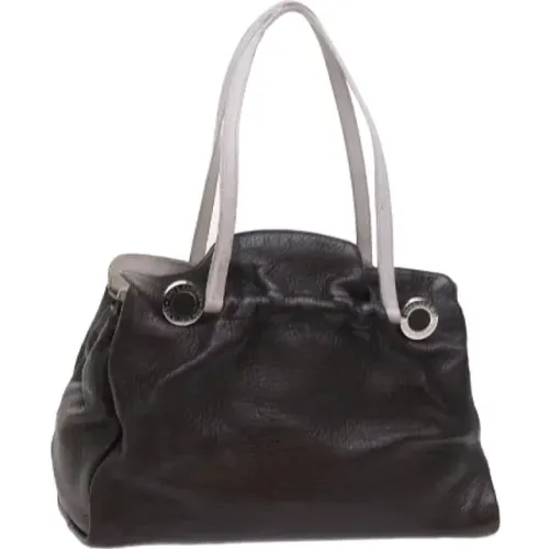 Pre-owned Tote Bags, female, , Size: ONE SIZE Pre-owned Leather handbags - Bvlgari Vintage - Modalova