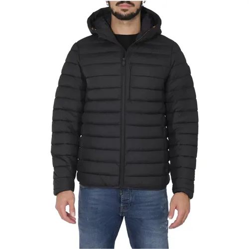 Men Quilted Hooded Jacket , male, Sizes: XL, 2XL - Save The Duck - Modalova