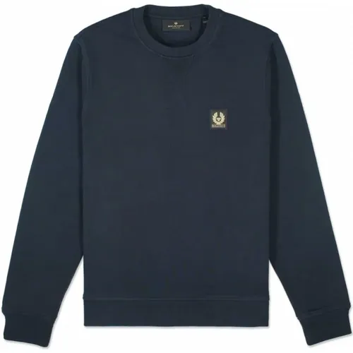 Classic Dark Ink Sweatshirt with V Stitch Detail , male, Sizes: 2XL, M, S, 3XL, L, XL - Belstaff - Modalova
