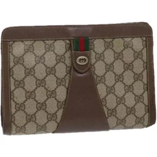 Pre-owned Clutches, female, , Size: ONE SIZE Pre-owned Leather clutches - Gucci Vintage - Modalova