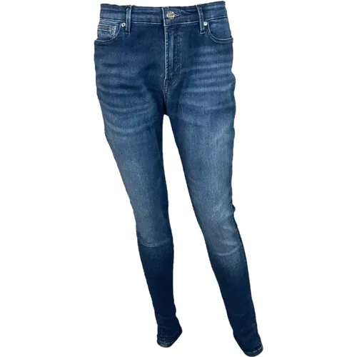 Hohe Skinny Fit Stretch Jeans Dunkelblau , Damen, Größe: W27 L32 - Denham - Modalova
