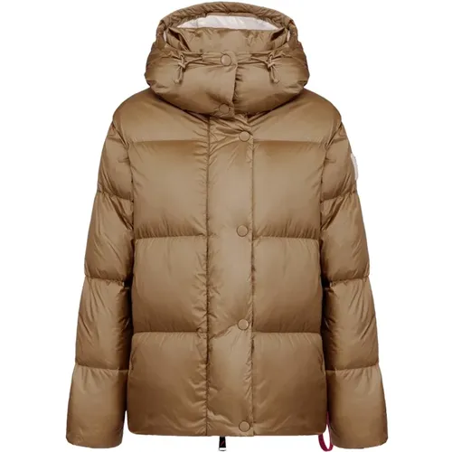 Glänzende Nylon Steppjacke , Damen, Größe: M - Afterlabel - Modalova