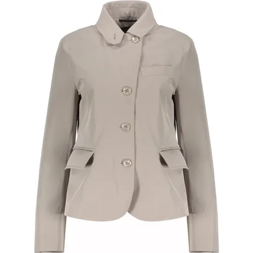 Light Jackets, female, , Size: XS Waterproof Techno Fabric Jacket with Logo - Moorer - Modalova