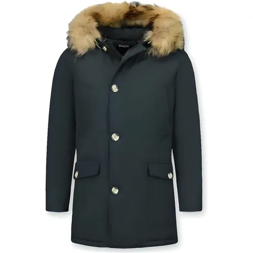 Long Men Winter Jackets - Parka 4 Pocket - Pi-7003Z , male, Sizes: L, M, XL, S, XS - Enos - Modalova