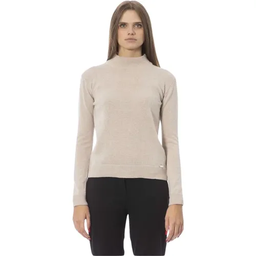 Gerippter Rollkragenpullover Trendiges Metall-Design - Baldinini - Modalova