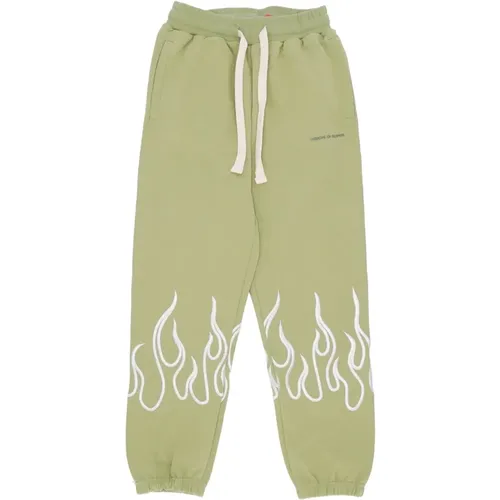 Sweatpants, male, , Size: S Flame Embroidered Tracksuit Pants - Vision OF Super - Modalova