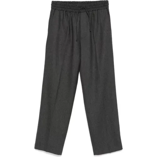 Straight Trousers, male, , Size: S Grey Casual Pants - Drole de Monsieur - Modalova