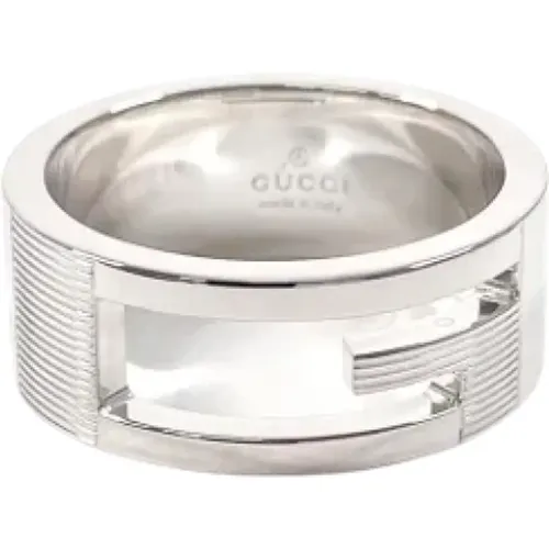 Pre-owned Jewellery, female, , Size: ONE SIZE Pre-owned White Gold rings - Gucci Vintage - Modalova