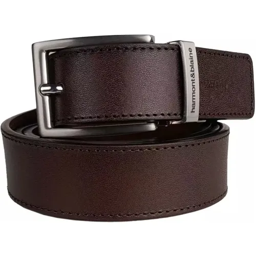 Belts, male, , Size: 110 CM Leather Reversible Belt - Harmont & Blaine - Modalova