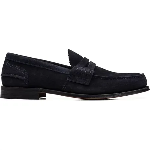 Loafers, male, , Size: 7 1/2 US Suede Loafers - Church's - Modalova