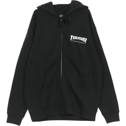 Zip-throughs, male, , Size: L Logo Zip Hoodie Sweatshirt /White - Thrasher - Modalova