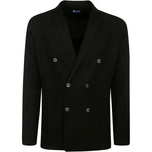 Blazers, male, , Size: 2XL Wool Double-Breasted Jacket - Filippo De Laurentiis - Modalova