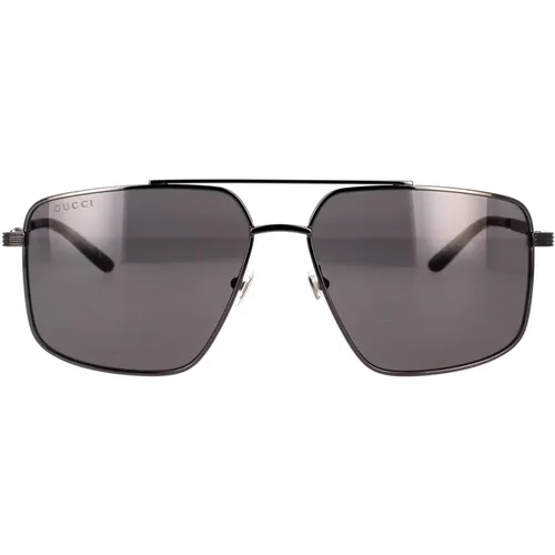 Klassische und anspruchsvolle Sonnenbrille mit geometrischem Design , Herren, Größe: 60 MM - Gucci - Modalova