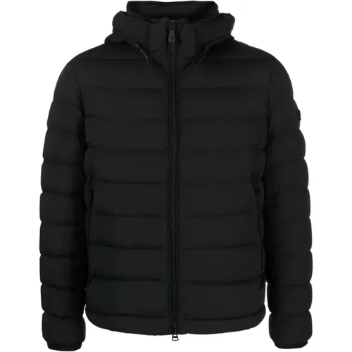 Schwarze Gesteppte Jacke mit Logopatch , Herren, Größe: M - Peuterey - Modalova